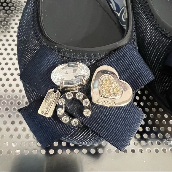 Coach Poppy Caper Navy Ballet Flats Size 6.5 - Picture 3 of 8